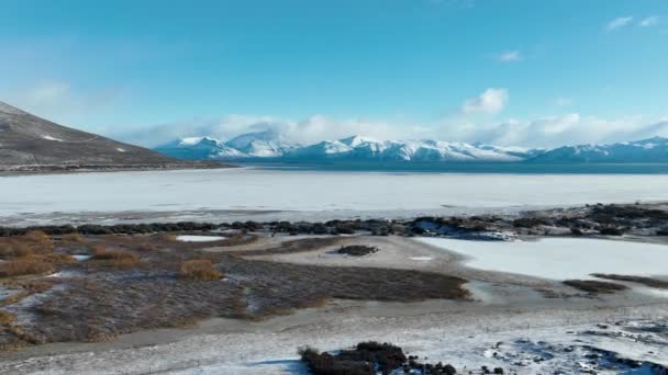 Lago Argentino Calafate Patagônia Argentina Montanhas Nevadas Paisagem Natureza Patagônia — Vídeo de Stock