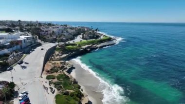 San Diego 'da La Jolla, Kaliforniya' da. Coast City Peyzajı. Seascape Sahili. La Jolla San Diego 'da Kaliforniya' da.