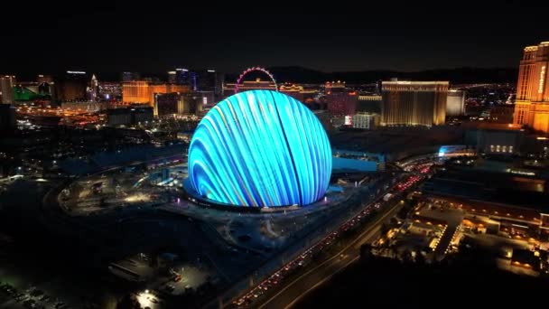 Las Vegas Sphere Las Vegas Nevada Verenigde Staten Bezienswaardigheid Toerisme — Stockvideo