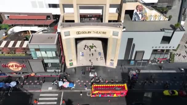 Dolby Theatre Los Angeles California United States Hollywood Boulevard Scenery — Stock Video