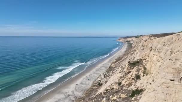 Blacks Beach San Diegóban Kaliforniában Coast City Tájkép Tengerparti Part — Stock videók