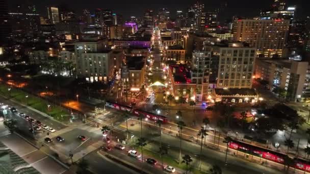 Gaslamp Quarter San Diego Californië Verenigde Staten Skyline Van Downtown — Stockvideo