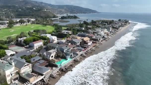 Malibu Beach Los Ángeles California Estados Unidos Paradisiaco Paisaje Playa — Vídeo de stock