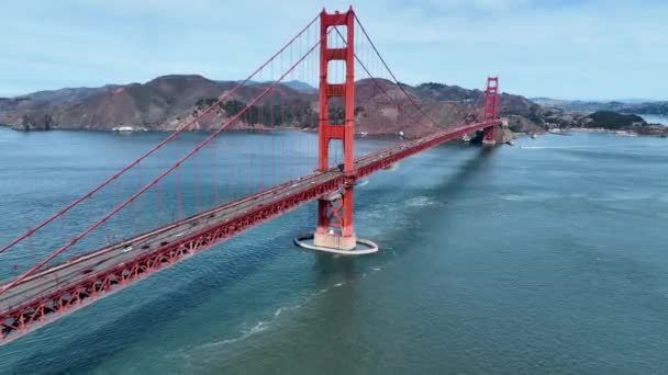 Golden Gate Bridge Légierő San Franciscóban Kaliforniában Highrise Építészet Idegenforgalmi — Stock videók