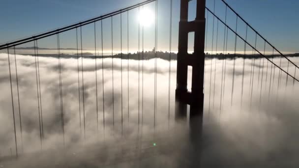 Golden Gate Bridge Fog San Francisco California United States Inglés — Vídeo de stock