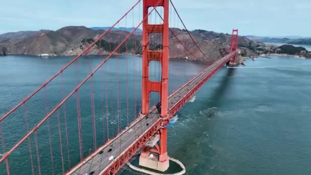 Golden Gate Bridge Bei San Francisco Kalifornien Vereinigte Staaten Skyline — Stockvideo