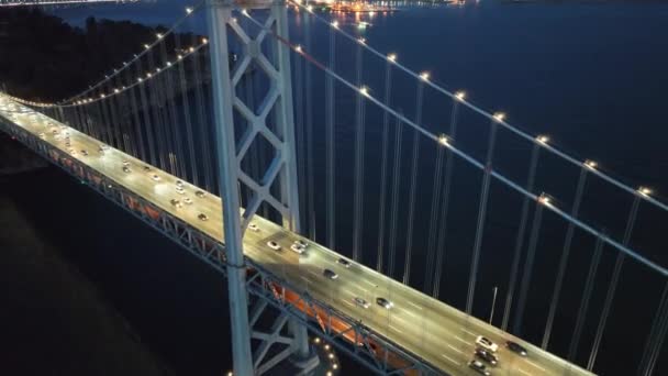 Sunset Oakland Bay Bridge San Francisco 캘리포니아 메갈로폴리스 다운타운 시티스케이프 — 비디오