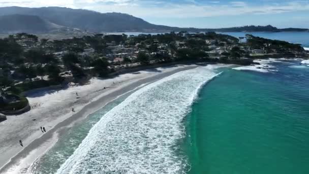 Coast Beach Carmel California United States Nature Tourism Travel Sunny — Stock Video