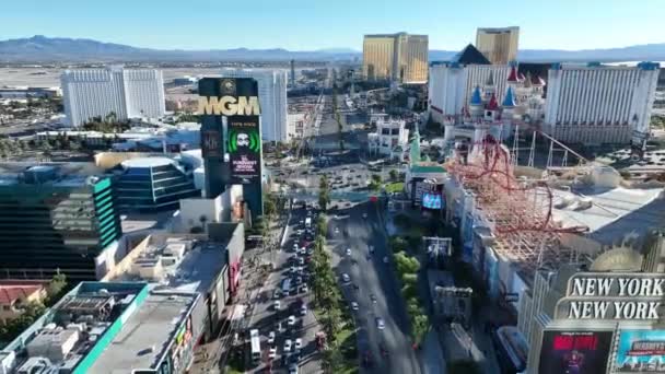 Las Vegas Strip Las Vegas Nevada Usa Berömda Boulevard Landskap — Stockvideo
