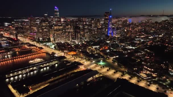 Sunset City San Francisco Californië Verenigde Staten Megalopolis Downtown Cityscape — Stockvideo