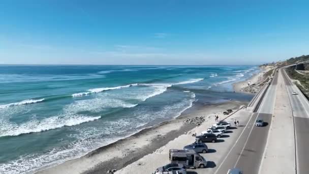 Torrey Pines Beach San Diego Californië Verenigde Staten Coast City — Stockvideo