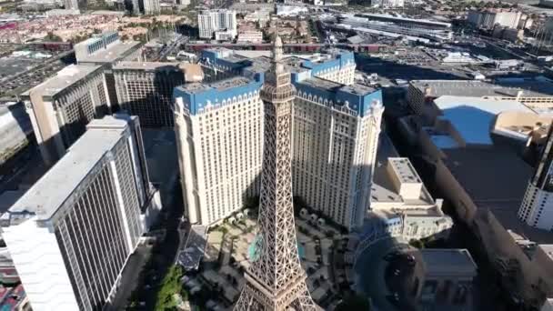 Eiffel Tower Las Vegas Nevada United States Famous Theme City — Stock Video