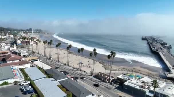 Beach Scenă Santa Cruz California Statele Unite Ale Americii Fundal — Videoclip de stoc