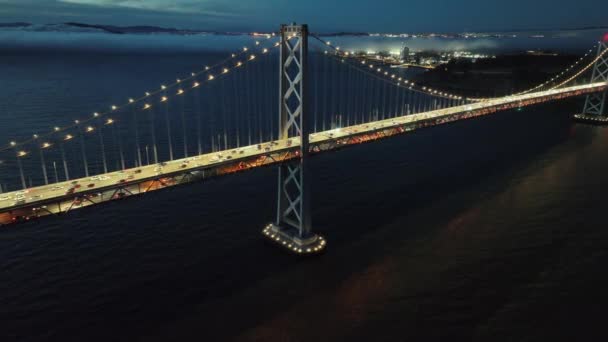 Oakland Bay Bridge San Franciscóban Kaliforniában Megalopolis Belvárosi Városkép Üzleti — Stock videók