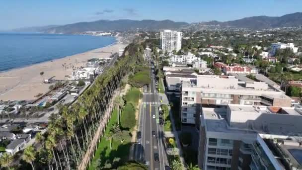 Santa Monica Los Angeles Kalifornien Landskap Längs Kusten Historisk Route — Stockvideo