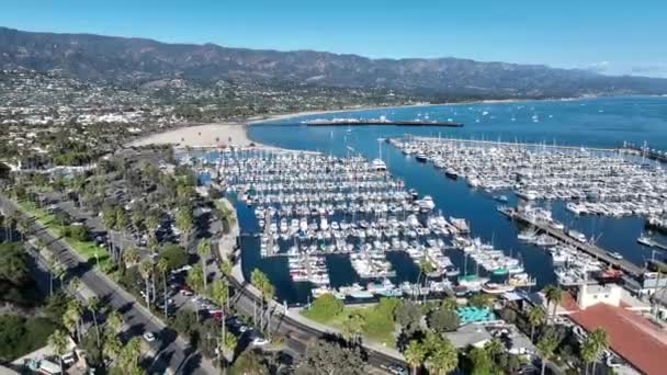 Marina Bay Santa Barbara Kalifornii Stany Zjednoczone Podróże Turystyczne Natury — Wideo stockowe