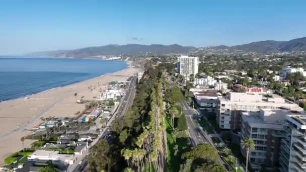 Санта Моника Лос Анджелесе Штат Калифорния Сша Пейзаж Прибрежного Города — стоковое видео