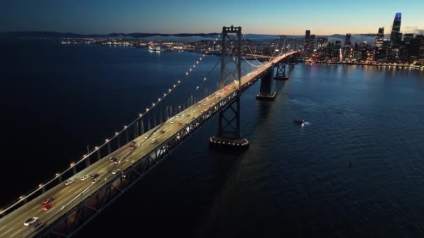Oakland Bay Bridge Oakland California United States Highrise Building Architecture — Stock Video