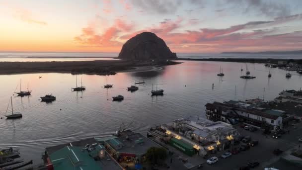 Sunset Sky Morro Bay California Statele Unite Ale Americii Fundal — Videoclip de stoc