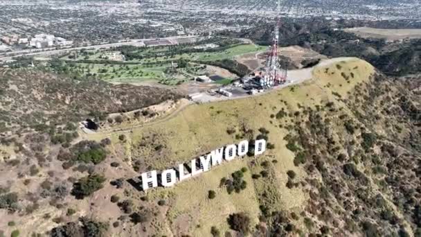 Hollywood Sign Hollywood Los Angeles Spojené Státy Americké Scéna Horských — Stock video