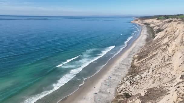 Svarta Stranden San Diego Kalifornien Usa Paradisiska Strandlandskapet Seascape Landmark — Stockvideo