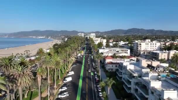 美国加州洛杉矶的圣莫妮卡市区风景名胜区 66号公路地标 美国加利福尼亚州洛杉矶的圣莫妮卡 — 图库视频影像