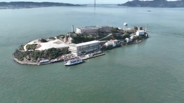 Alcatraz Island San Francisco 캘리포니아 다운타운 스카이라인 Alcatraz Island San — 비디오