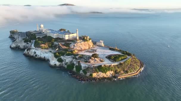 Kaliforniya San Francisco Daki Alcatraz Adası Highrise Nşaat Mimarisi Turizm — Stok video