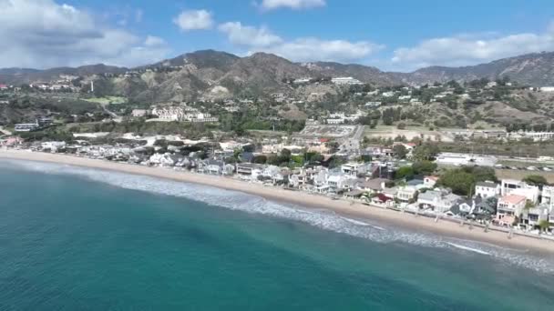 Malibu Los Angeles Californië Verenigde Staten Coast City Landschap Strandachtergrond — Stockvideo