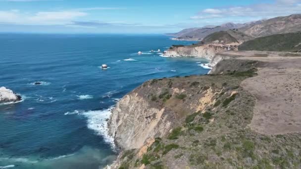 Travel Landscape Highway California United States Historic Road Trip Coastal — Stock Video
