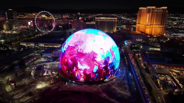 Las Vegas Sfär Las Vegas Nevada Usa Landmärke Turism Resor — Stockvideo