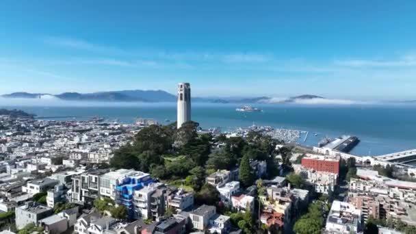 美国加州旧金山的Coit塔 高楼建筑 美国加利福尼亚州旧金山的Coit塔 — 图库视频影像