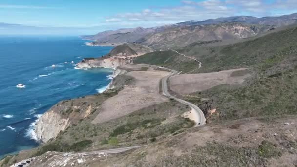 Coastal Line Highway California United States Inglês Histórico Road Trip — Vídeo de Stock