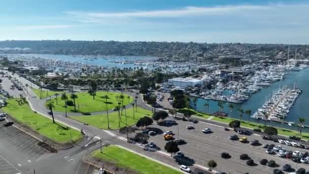 Shelter Island San Diego California United States Scenic Downtown Cityscape — Stock Video