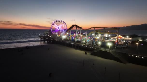 Santa Monica Pier Los Angeles California Stati Uniti Pier Colorato — Video Stock
