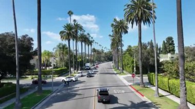 Beverly Hills, Los Angeles, Kaliforniya 'da. Ünlü Lüks Mahalle. Film Yıldızları Bölgesi. Beverly Hills Los Angeles 'ta Kaliforniya' da.