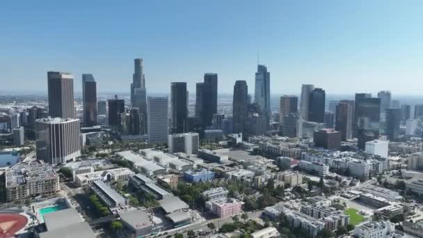 Rascacielos Corporativos Los Ángeles California Estados Unidos Paisaje Viajes Negocios — Vídeos de Stock
