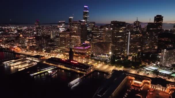 Захід Сонця Сан Франциско Каліфорнії Сша Архітектура Будівель Високого Класу — стокове відео