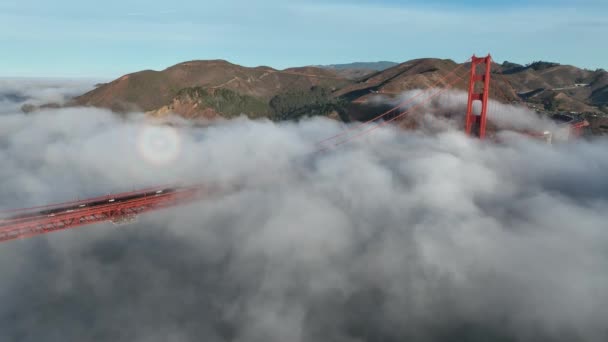 Golden Gate Bridge Fog San Francisco California Stany Zjednoczone Ameryki — Wideo stockowe