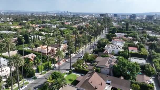 Beverly Hills Los Angeles California Usa Berømt Luksusområde Sentrum Cityscape – stockvideo