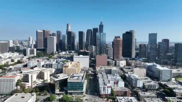 Корпоративні Будівлі Лос Анджелесі Каліфорнії Сша Корпоративні Будівлі Хмарочоси Тло — стокове відео
