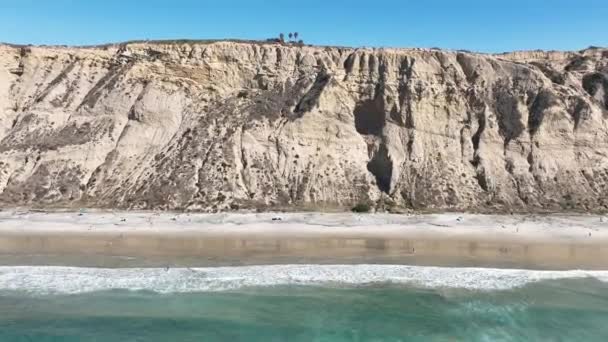 Schwarzer Strand Bei San Diego Kalifornien Vereinigte Staaten Küstenstädtische Landschaft — Stockvideo