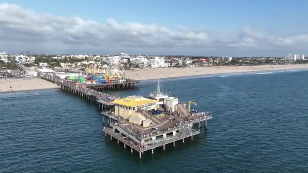 Kaliforniya Los Angeles Taki Santa Monica Skelesi Renkli Lunapark Skelesi — Stok video