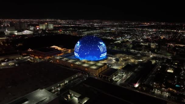 美国内华达州拉斯维加斯的球体 著名的夜景 娱乐场所 美国内华达州拉斯维加斯的球体 — 图库视频影像