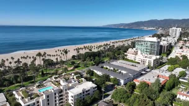 Santa Monica Los Angeles Kaliforniya Coast City Peyzajı Tarihi Yol — Stok video
