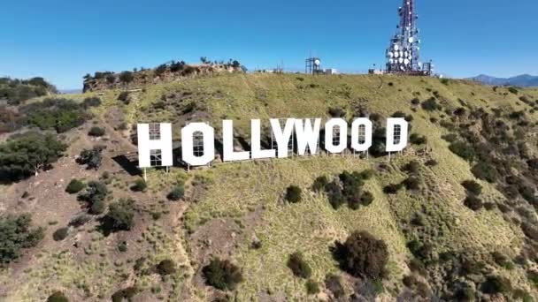 Hollywood Sign Los Angeles Californië Verenigde Staten Hollywood District Landschap — Stockvideo