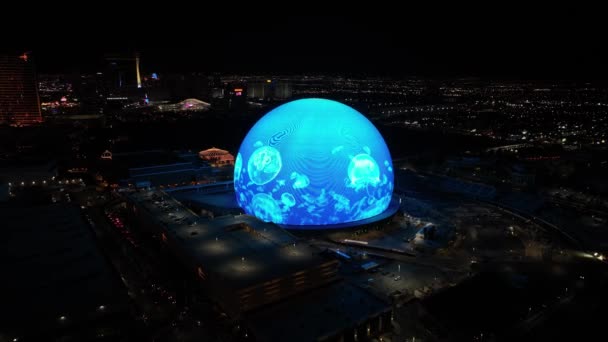 Esfera Las Vegas Nevada Estados Unidos Landmark Turismo Travel Iluminado — Vídeo de Stock