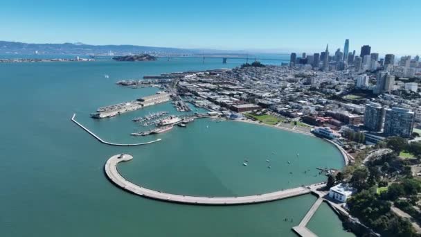 美国加州旧金山的湾区 高楼建筑 美国加利福尼亚旧金山湾区 — 图库视频影像