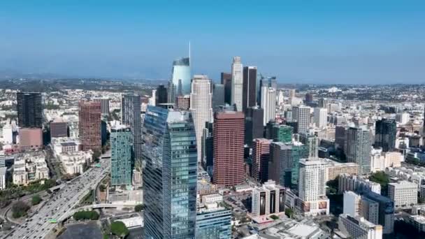 Kaliforniya Daki Los Angeles Taki Ofis Kuleleri Kurumsal Binalar Sahnesi — Stok video