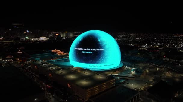 Sfera Las Vegas Nevada Stati Uniti Famoso Paesaggio Notturno Paesaggio — Video Stock
